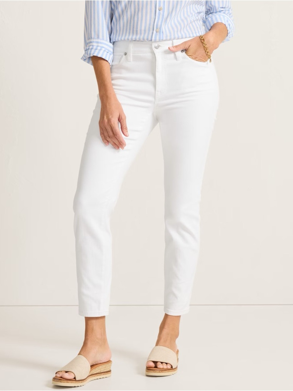 Tommy Babama Ella High-Rise Skinny Ankle Jeans White size 6/28 - Picture 3 of 15